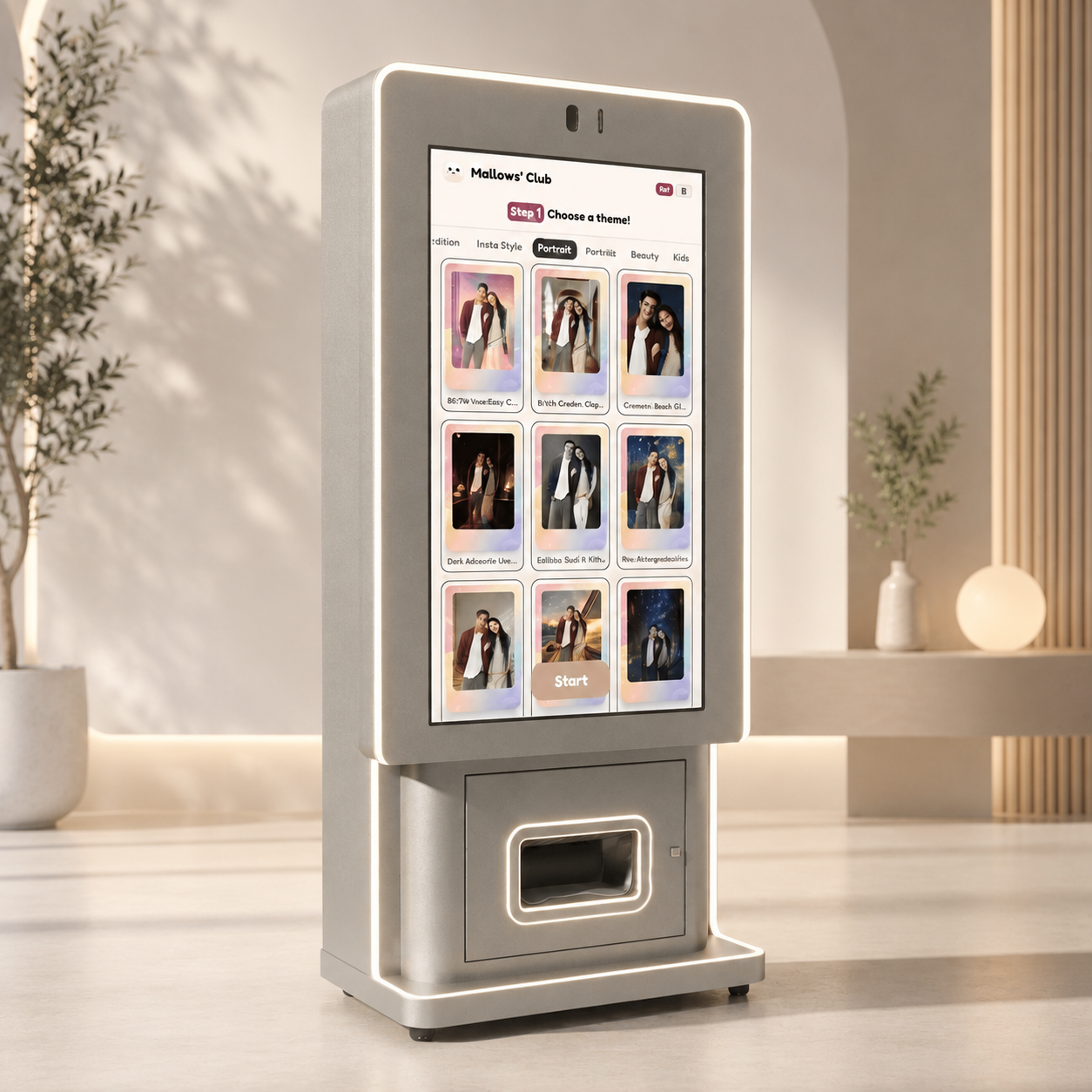 Mobile interface for the AI Showroom Photo Booth experience